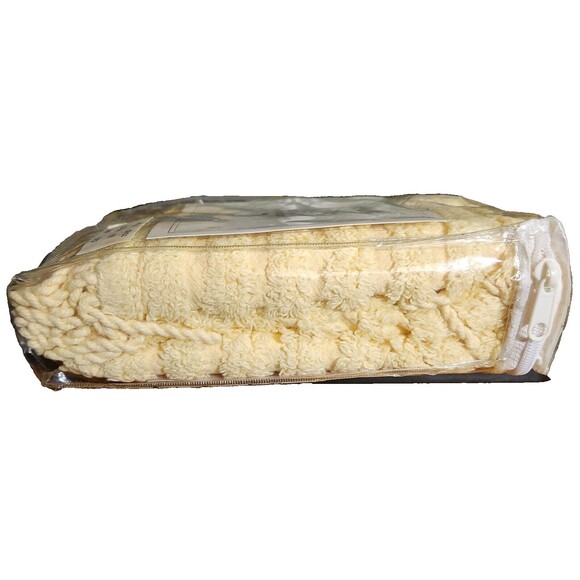 Linen Source Chic Chenille Standard Pillow Sham Yellow Tufted Stripe w/ Fringe - Picture 3 of 6